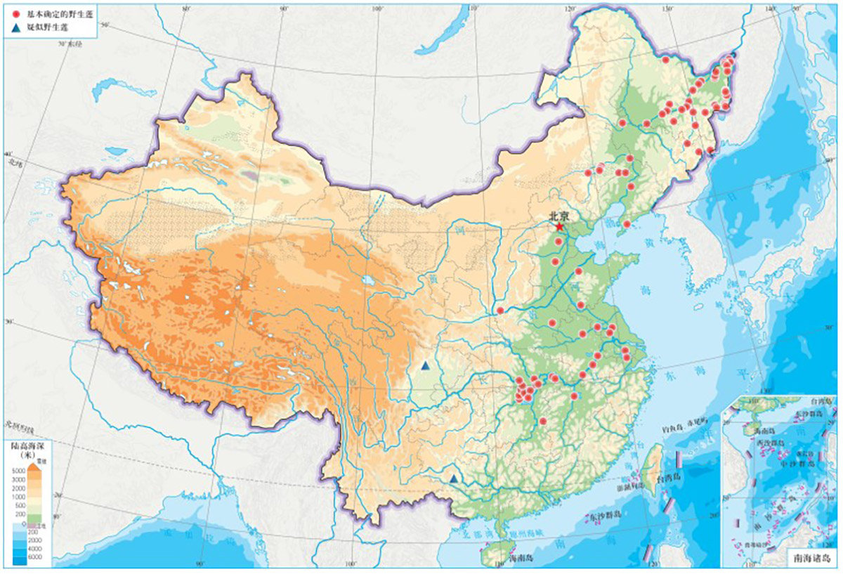 中国野生莲资源的分布（红点）.jpg
